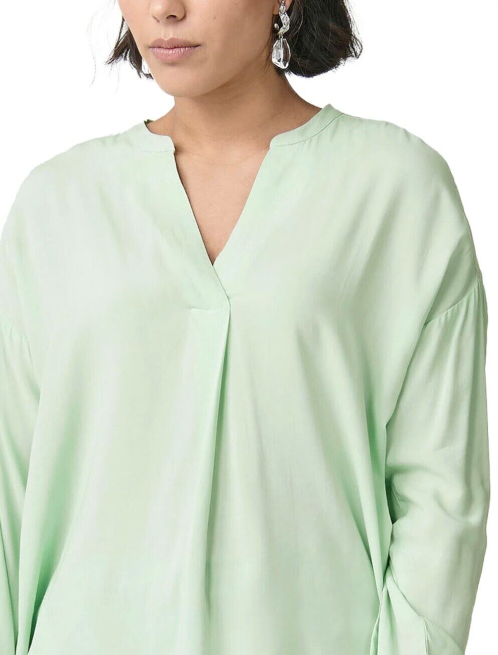 Mint Green Collarless Blouse Plus Size 16 18 20 22 24 Silk touch Top 667