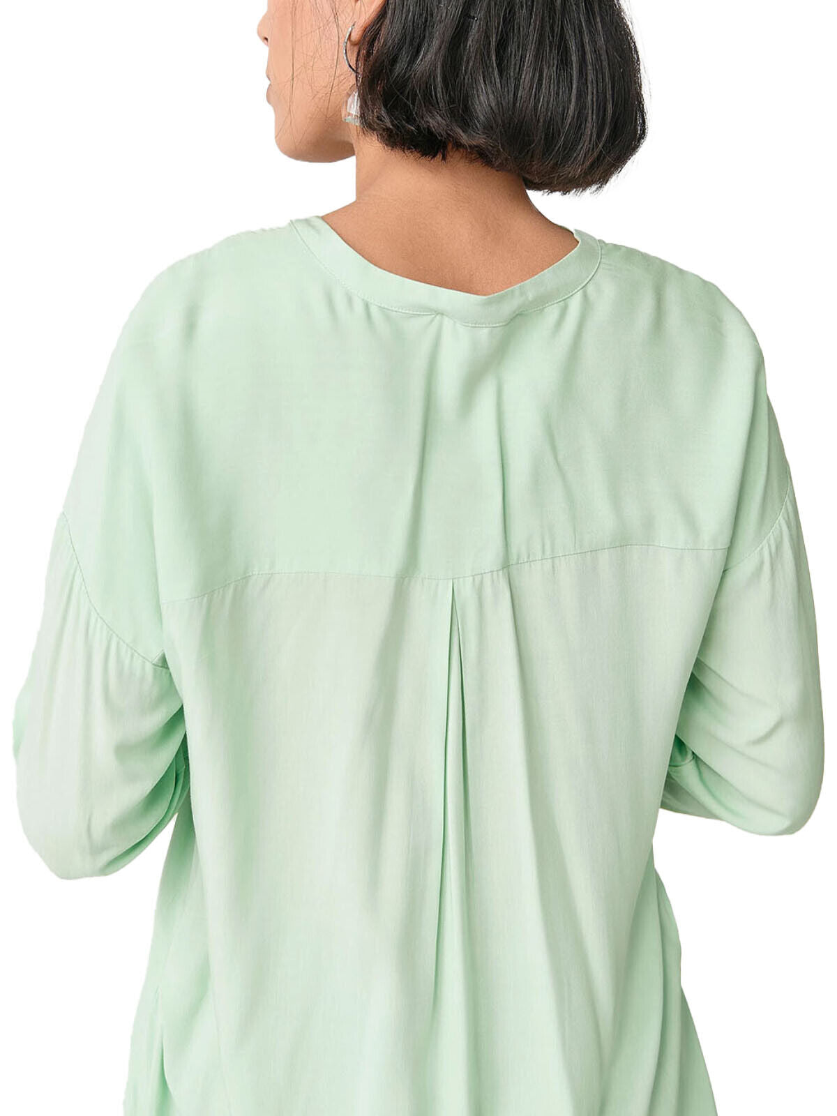 Mint Green Collarless Blouse Plus Size 16 18 20 22 24 Silk touch Top 667