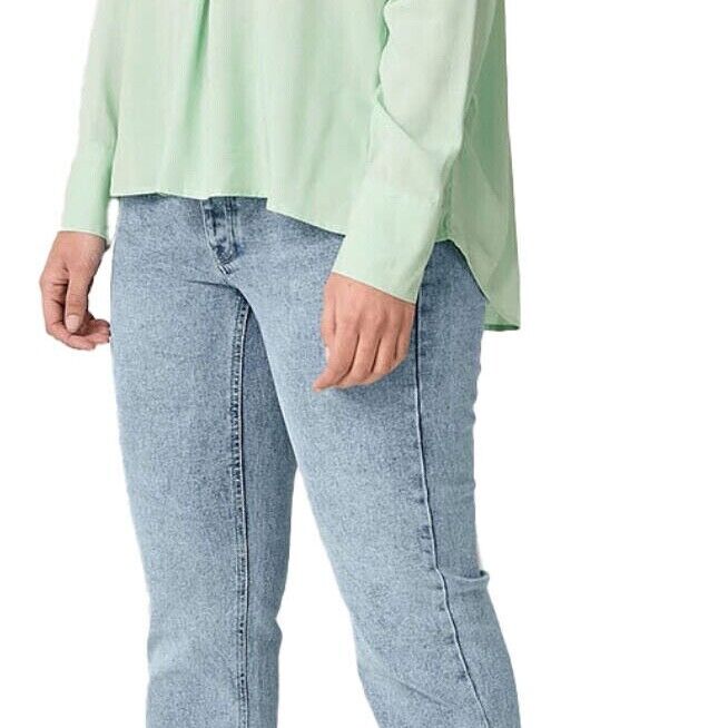 Mint Green Collarless Blouse Plus Size 16 18 20 22 24 Silk touch Top 667