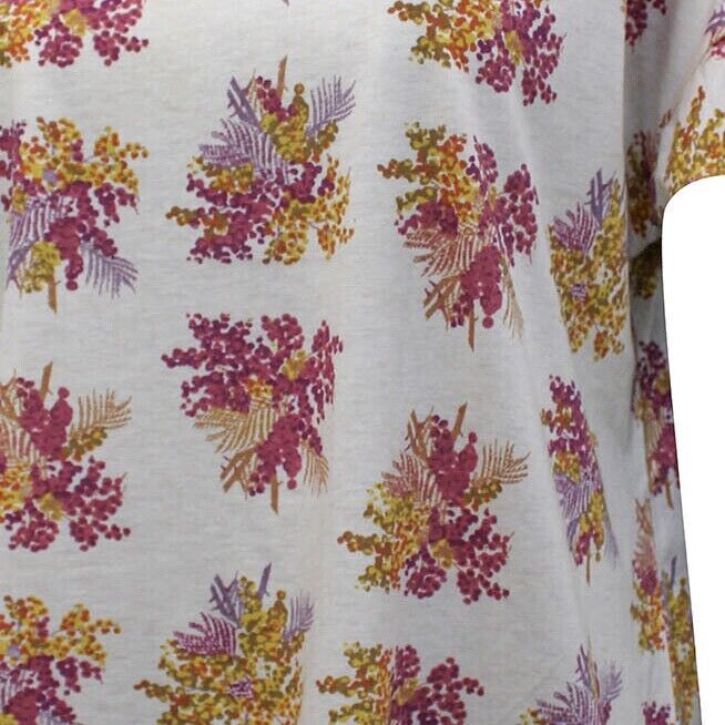 Pure Cotton Leaf T-shirt Plus Size 20 22  Jersey floral Print Top 686