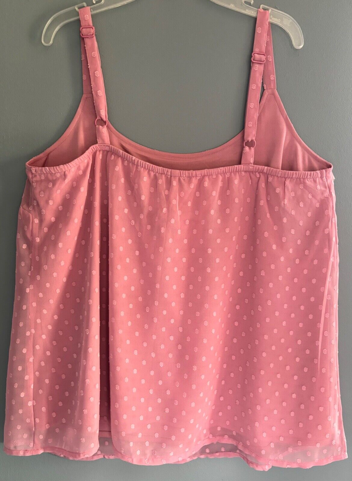 Pink Cami Vest Plus Size 16 18 20 24 26 28 30 32 Chiffon Jacquard Layer Top 788