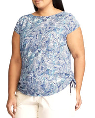 Ralph Lauren Chaps Leaf Print Top Plus Size 18/20 22/24 26/28 30/32 T-shirt  761