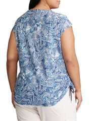 Ralph Lauren Chaps Leaf Print Top Plus Size 18/20 22/24 26/28 30/32 T-shirt  761