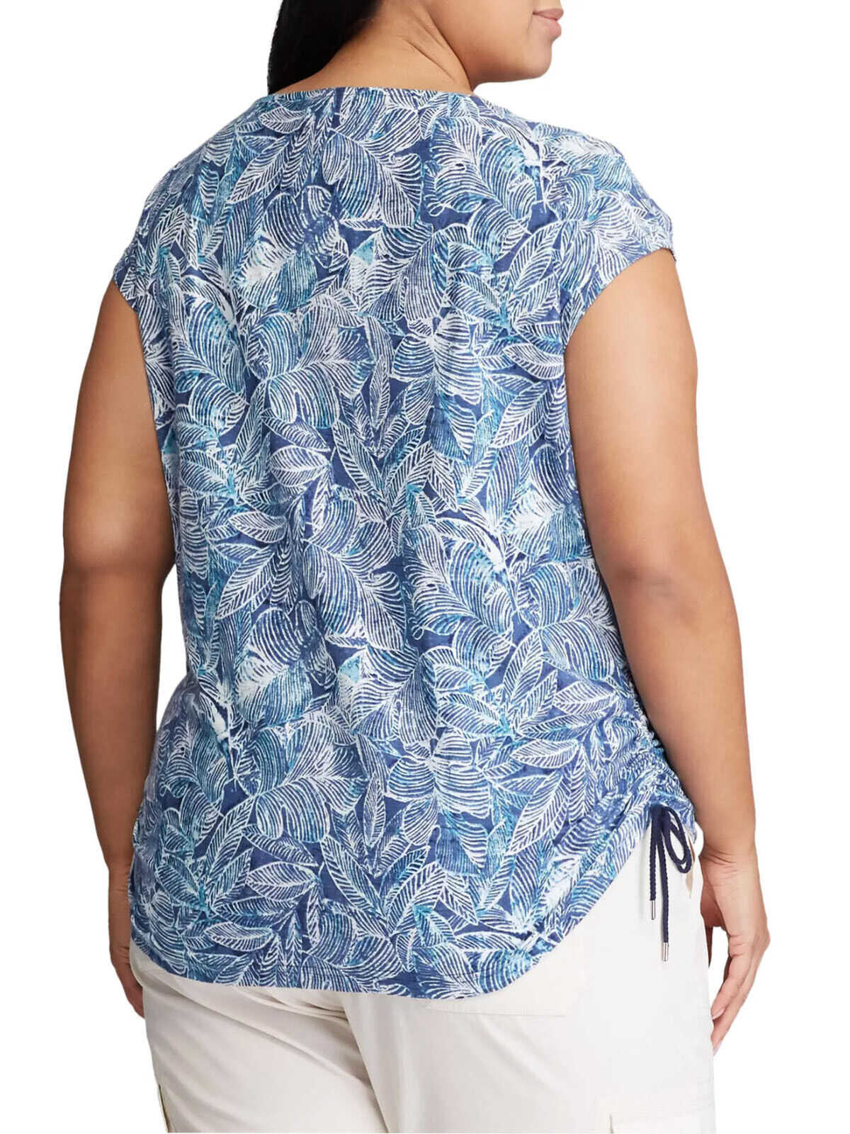 Ralph Lauren Chaps Leaf Print Top Plus Size 18/20 22/24 26/28 30/32 T-shirt  761