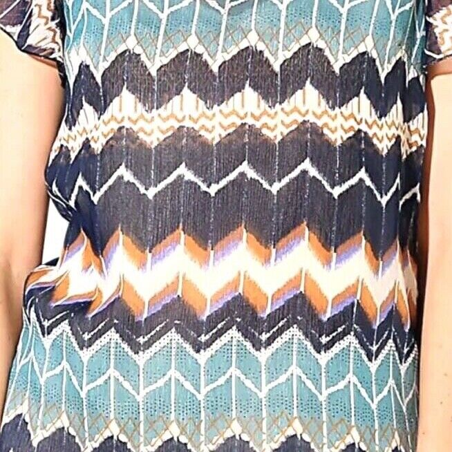 Sheer Blouse Plus Size 16 18 20 22 24 Multicoloured Printed Chiffon Top New 769