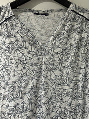 Palm Tree Summer Top Plus Size 18/20 22/24 26/28 30/32 White Print blouse 776