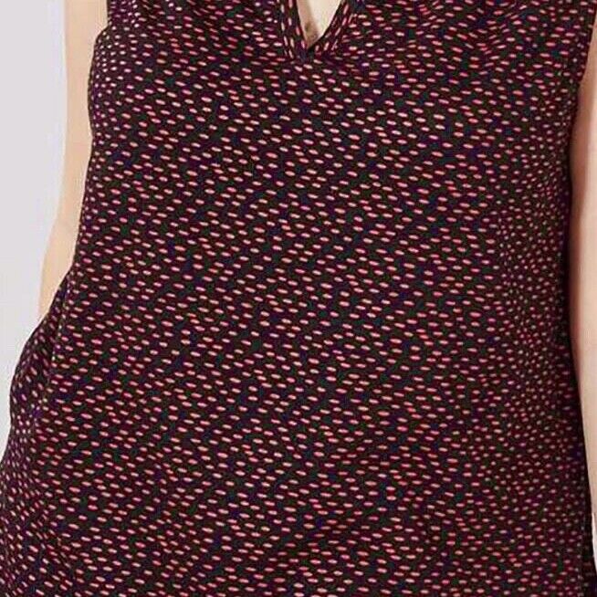 Black Sleeveless Jersey Top Plus Size 18/20 22/24 26/28 30/32 Red Spotted 688