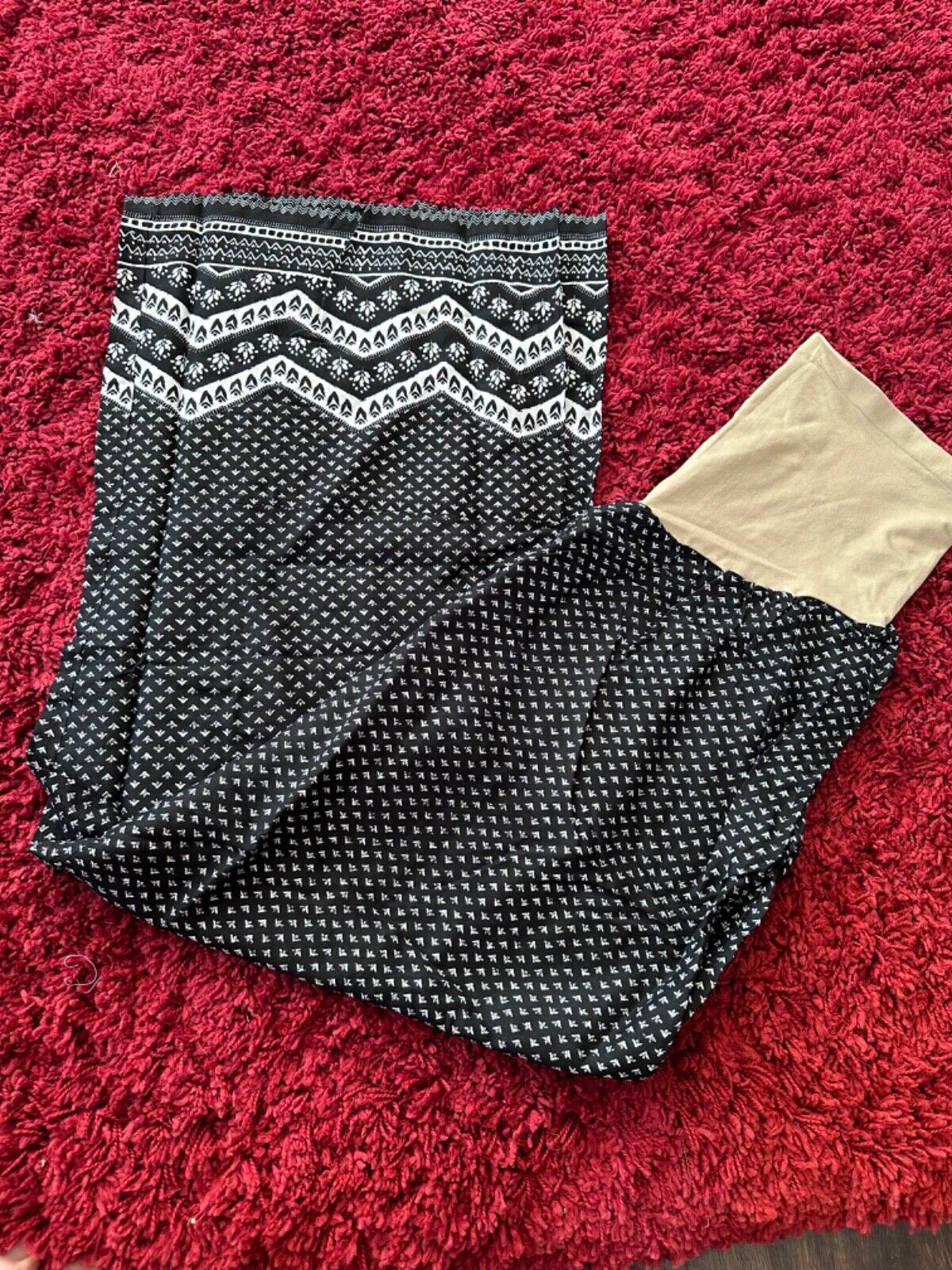 Black Maternity Trousers Plus Size 18/20 22/24 Pull On Patterned Pants New 709