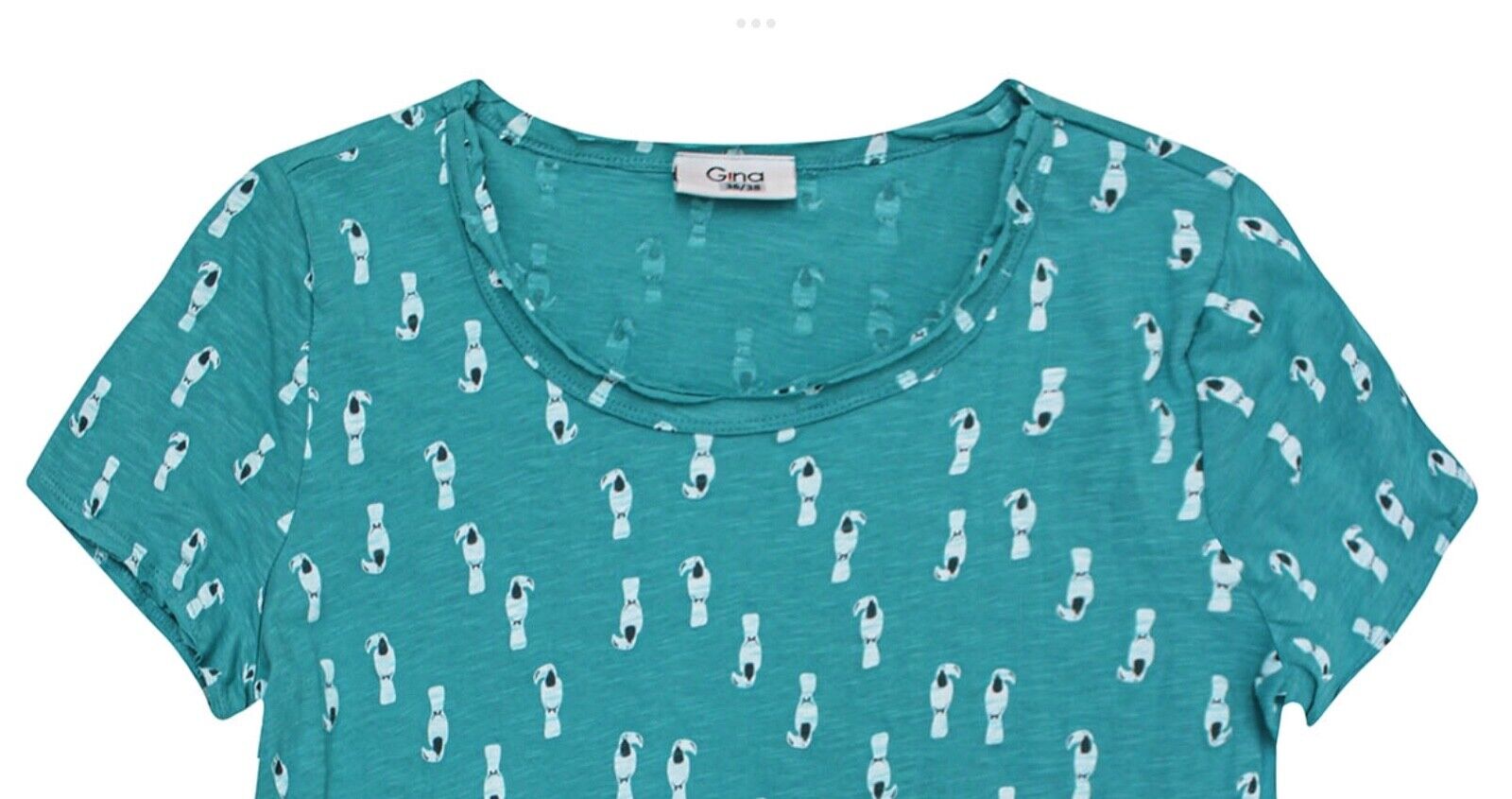 Pure Cotton Toucan Bird Top Plus Size 14/16 18/20 22/24 26/28 Teal T-shirt 648