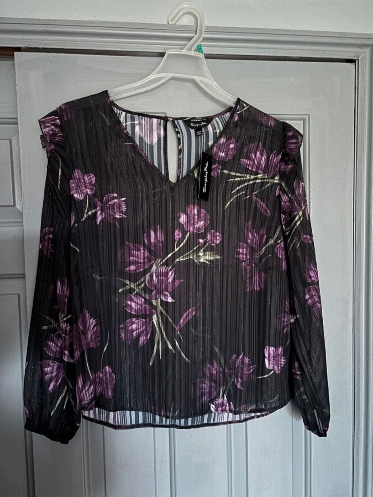 Chiffon Blouse Size 12/14 16/18 22/24 26 28 30 Sheer Floral Top 789