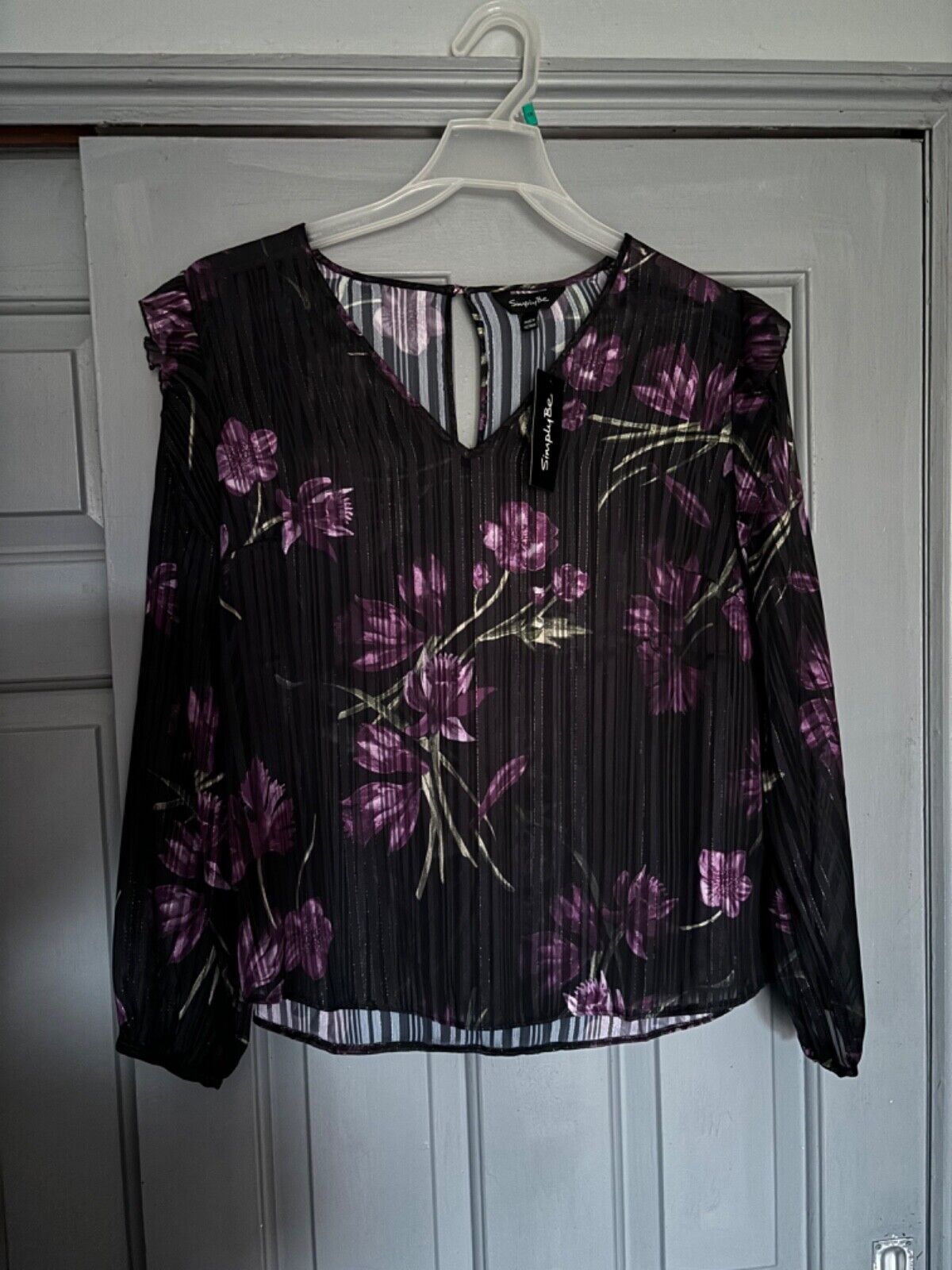 Chiffon Blouse Size 12/14 16/18 22/24 26 28 30 Sheer Floral Top 789