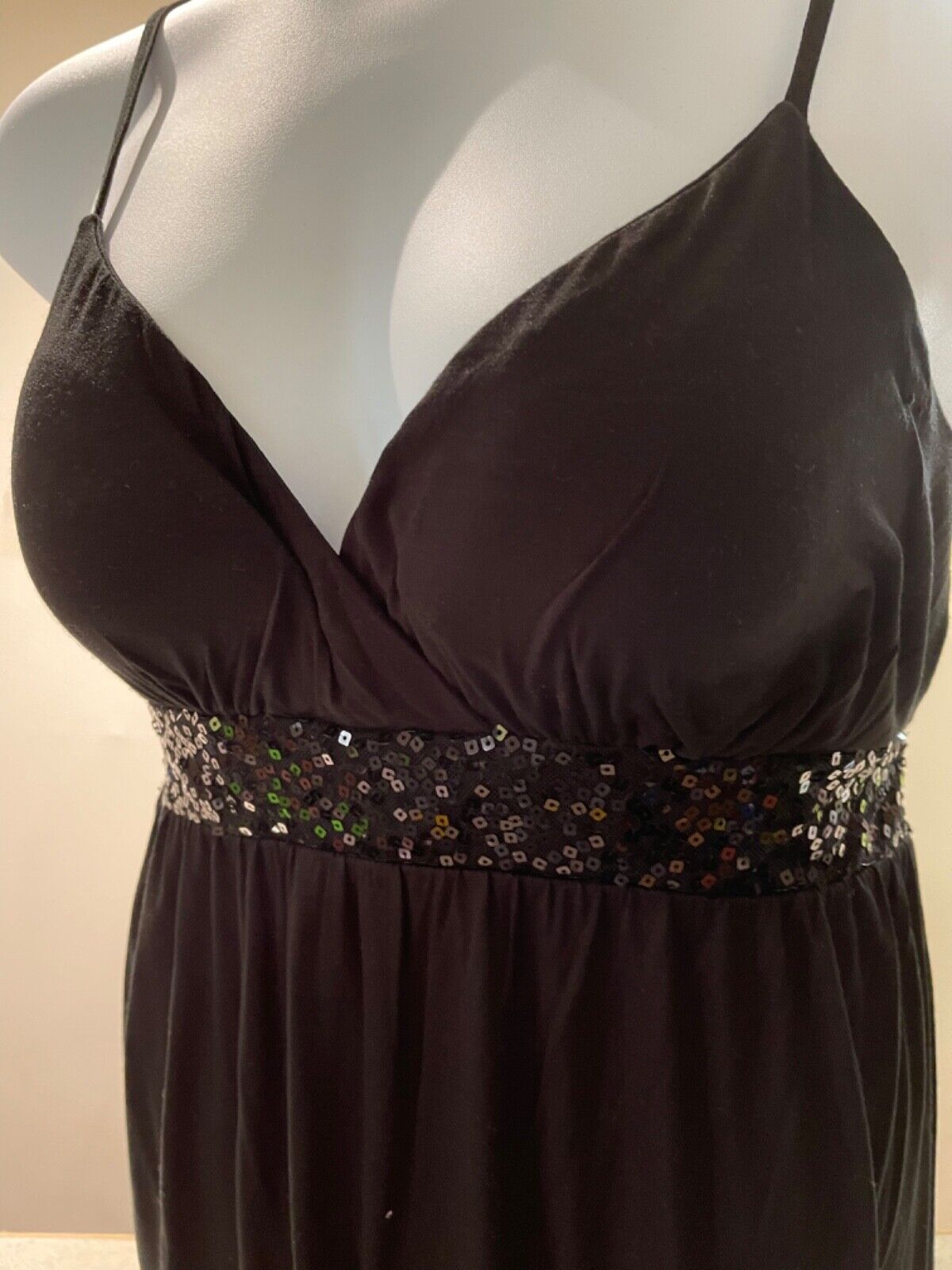 Ladies Black Strappy Sequin Top Size 16 18 20 22 24 Babydoll Party Vest 633