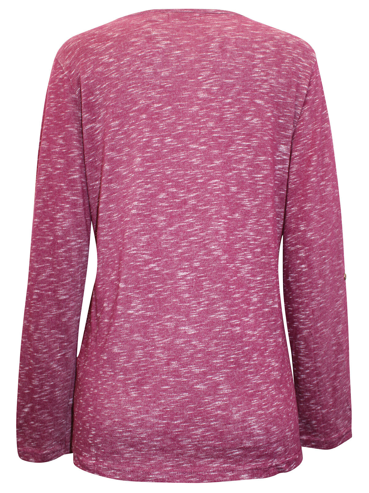 Pink Speckled Jersey Henley Top Plus Size 22/24 26/28 30/32 Roll tab sleeve 725