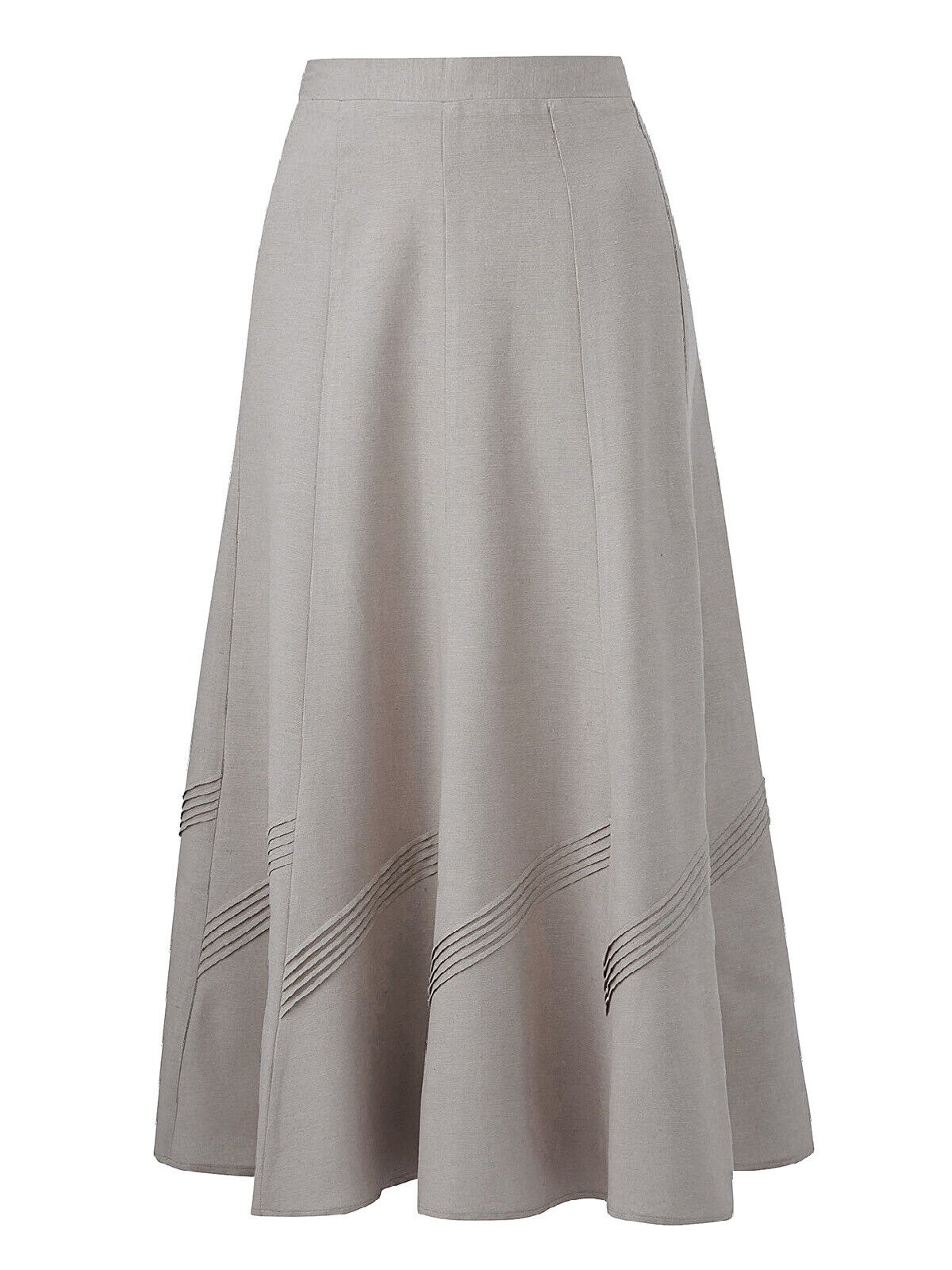Women’s Beige skirt Plus size 18 20 26 28 30 32 pull on elasticated linen  508