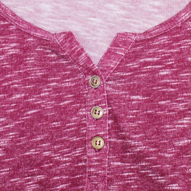 Pink Speckled Jersey Henley Top Plus Size 22/24 26/28 30/32 Roll tab sleeve 725