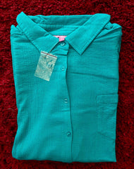  blouse plus size 30/32 crinkle cotton shirt 34/36 New 566