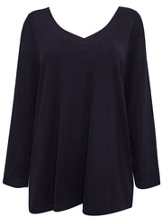 Women's Black V neck Top 